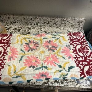 Anthropologie Floral Quilted king shams (set of 2) Marlene voil print